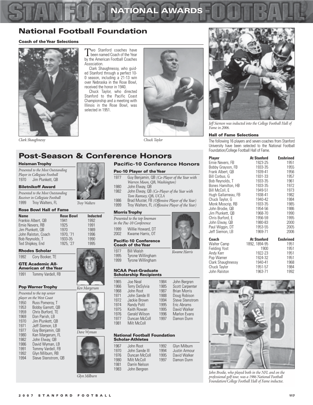 National Awards National Football Foundation Post-Season & Conference Honors