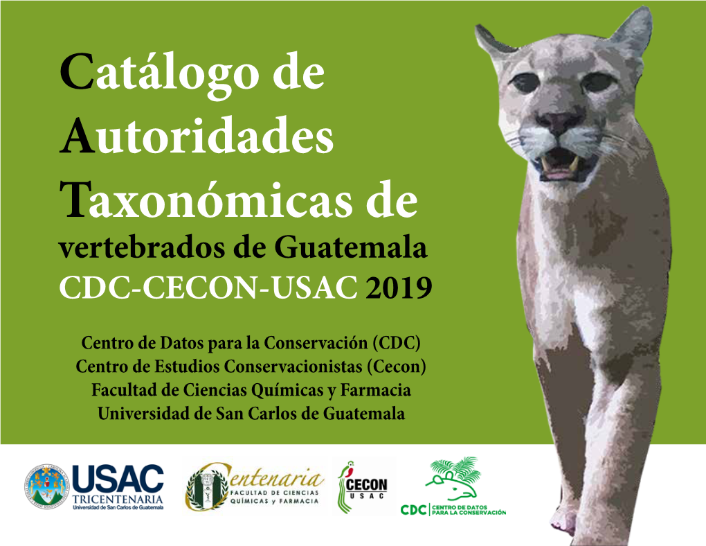 CAT Vertebradosgt CDC CECON USAC 2019