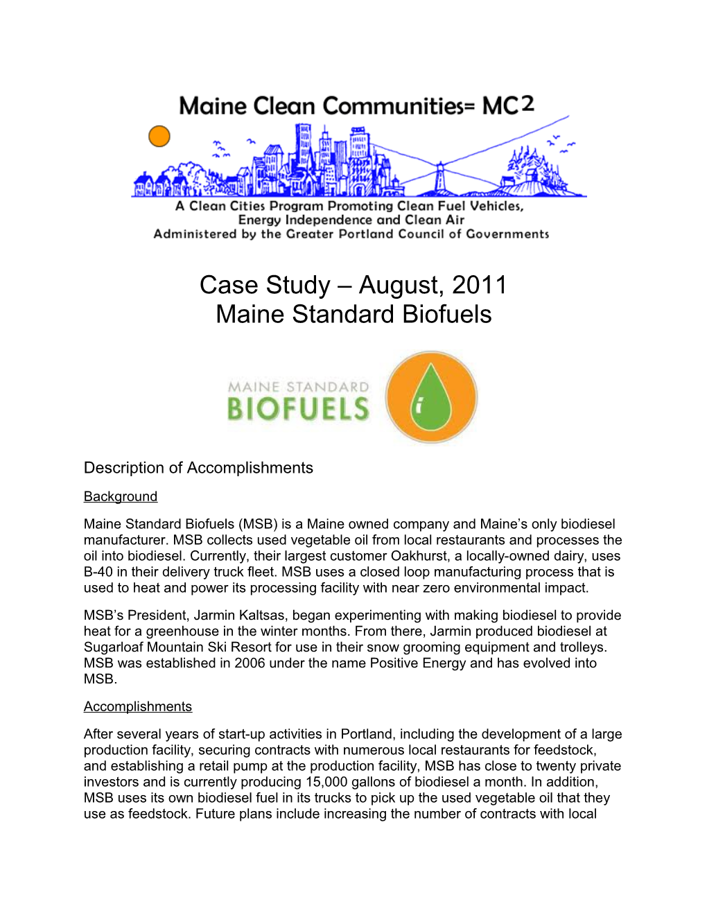 Maine Standard Biofuels