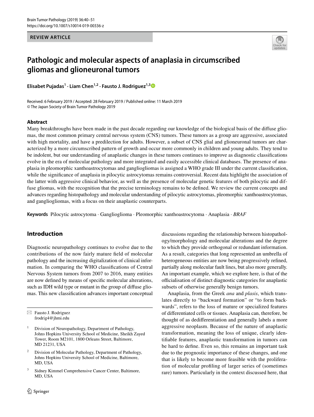 Pathologic and Molecular Aspects of Anaplasia in Circumscribed Gliomas and Glioneuronal Tumors