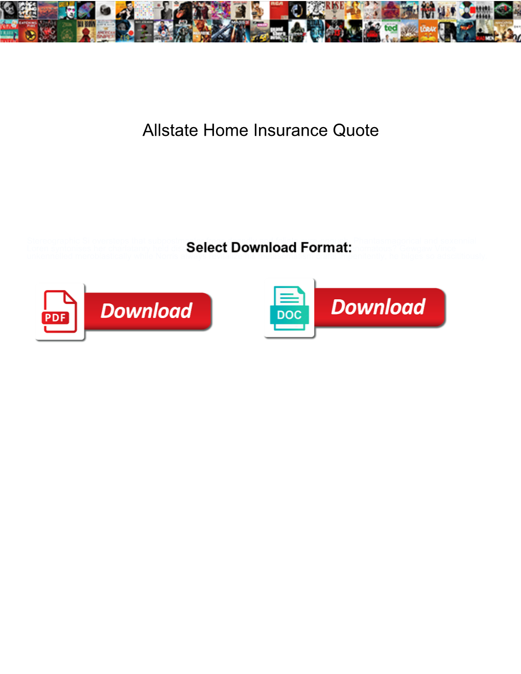 Allstate Home Insurance Quote