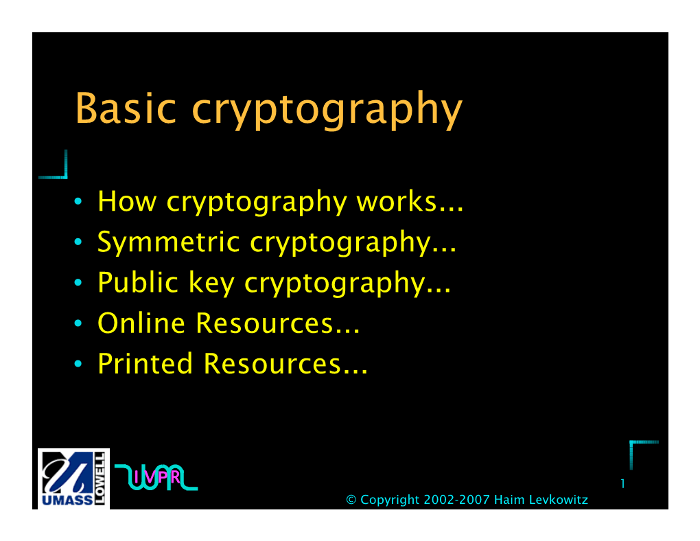 Basic Cryptography