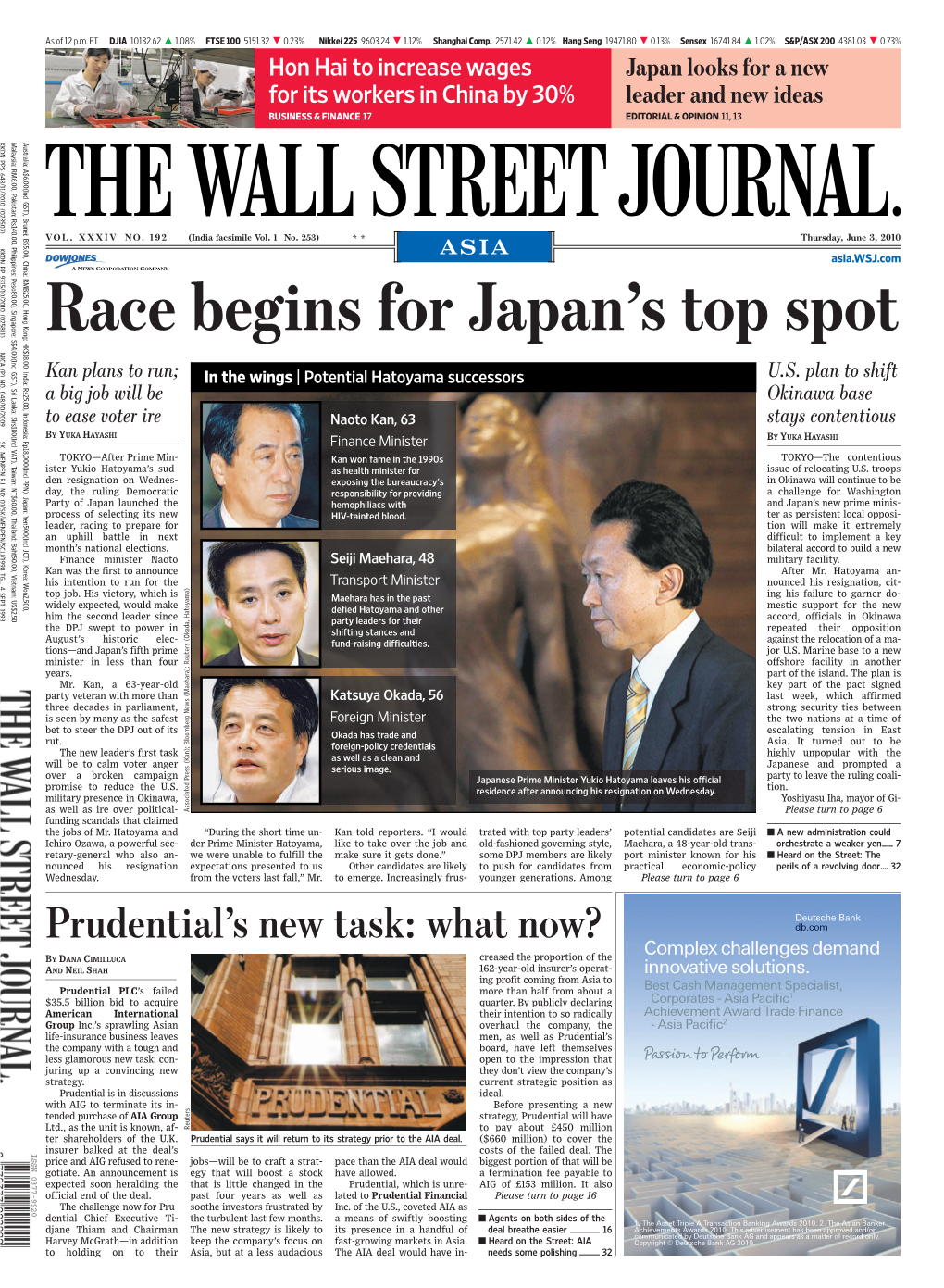 Race Begins for Japan's Top Spot