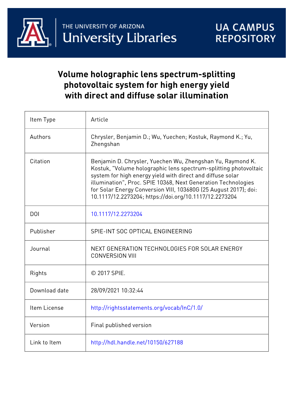 Proceedings of Spie