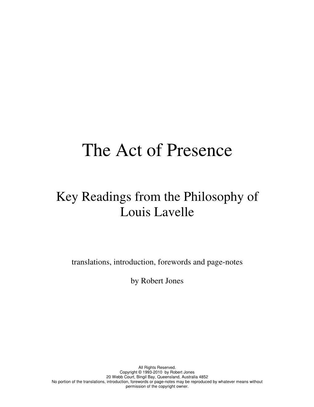 The Act of Presence