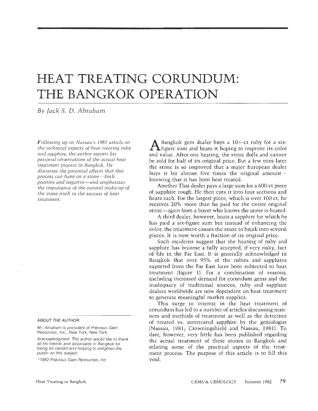 Heat Treating Corundum: the Bangkok Operation