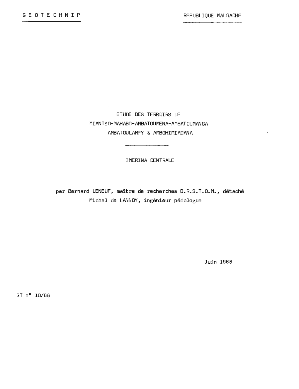 Etude Des Terroirs De Miantso-Mahabo-Ambatoumena-Ambatoumanga Ambatoulampy & Ambohimiadana