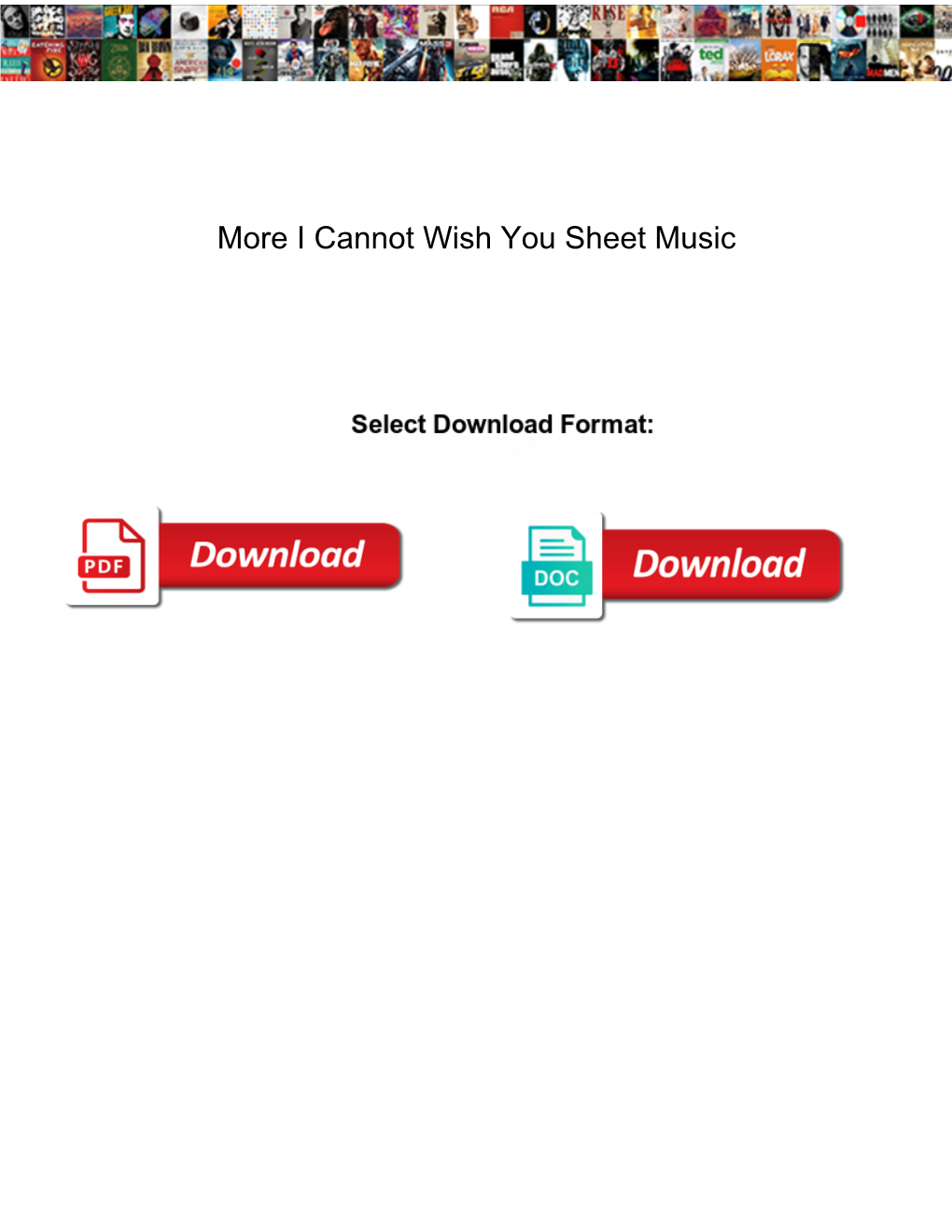 More I Cannot Wish You Sheet Music