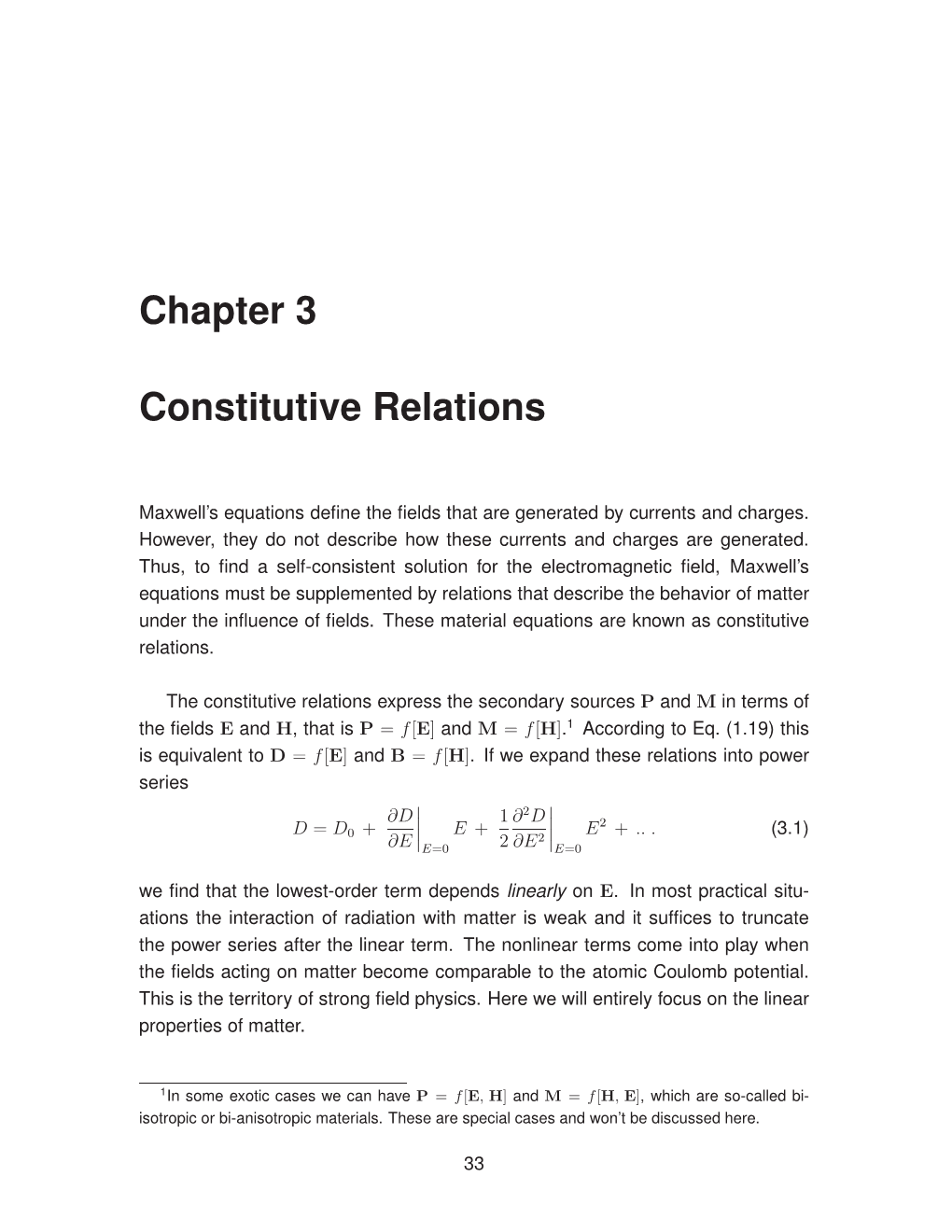 Chapter 3 Constitutive Relations