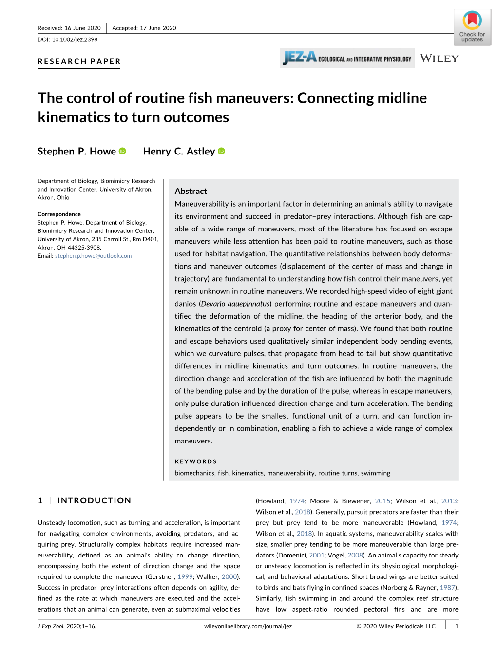 The Control of Routine Fish Maneuvers: Connecting Midline Kinematics to Turn Outcomes