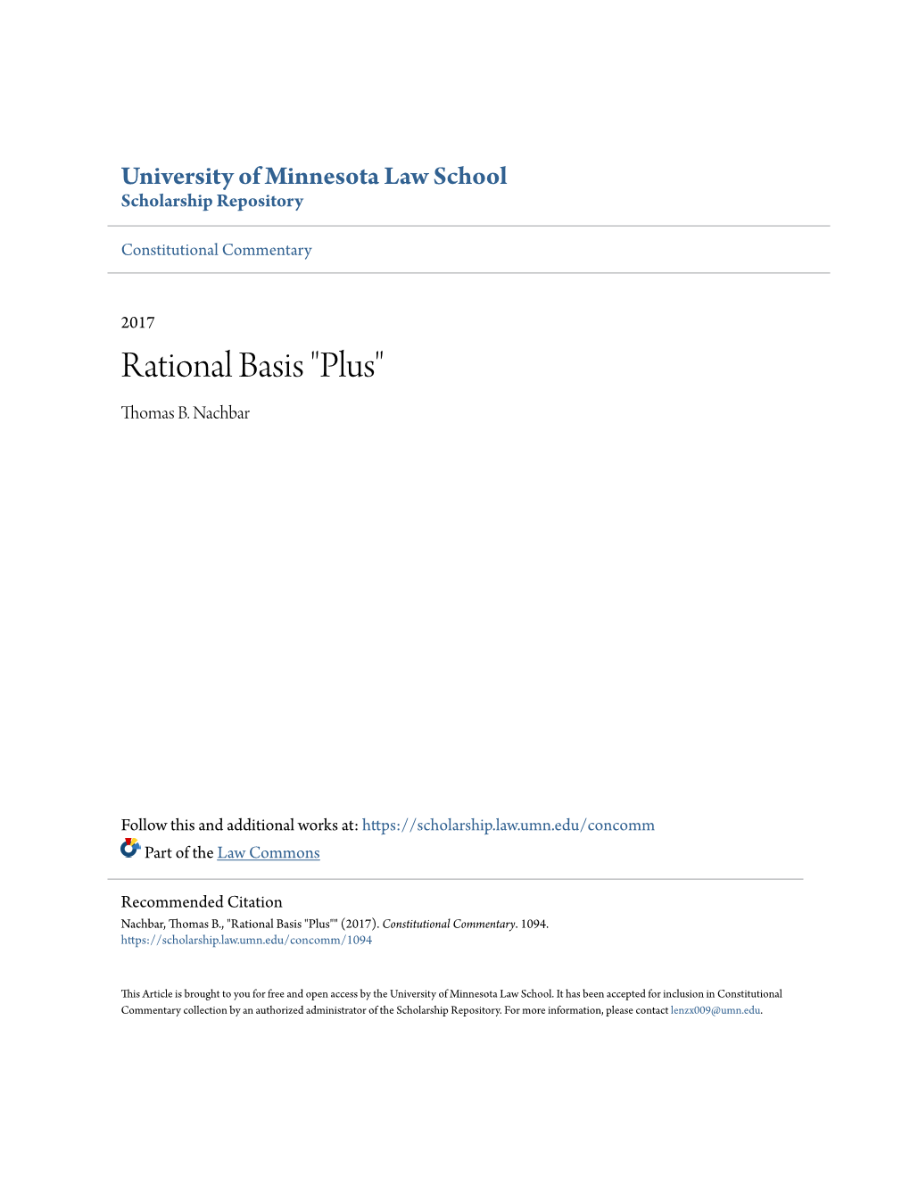 Rational Basis "Plus" Thomas B