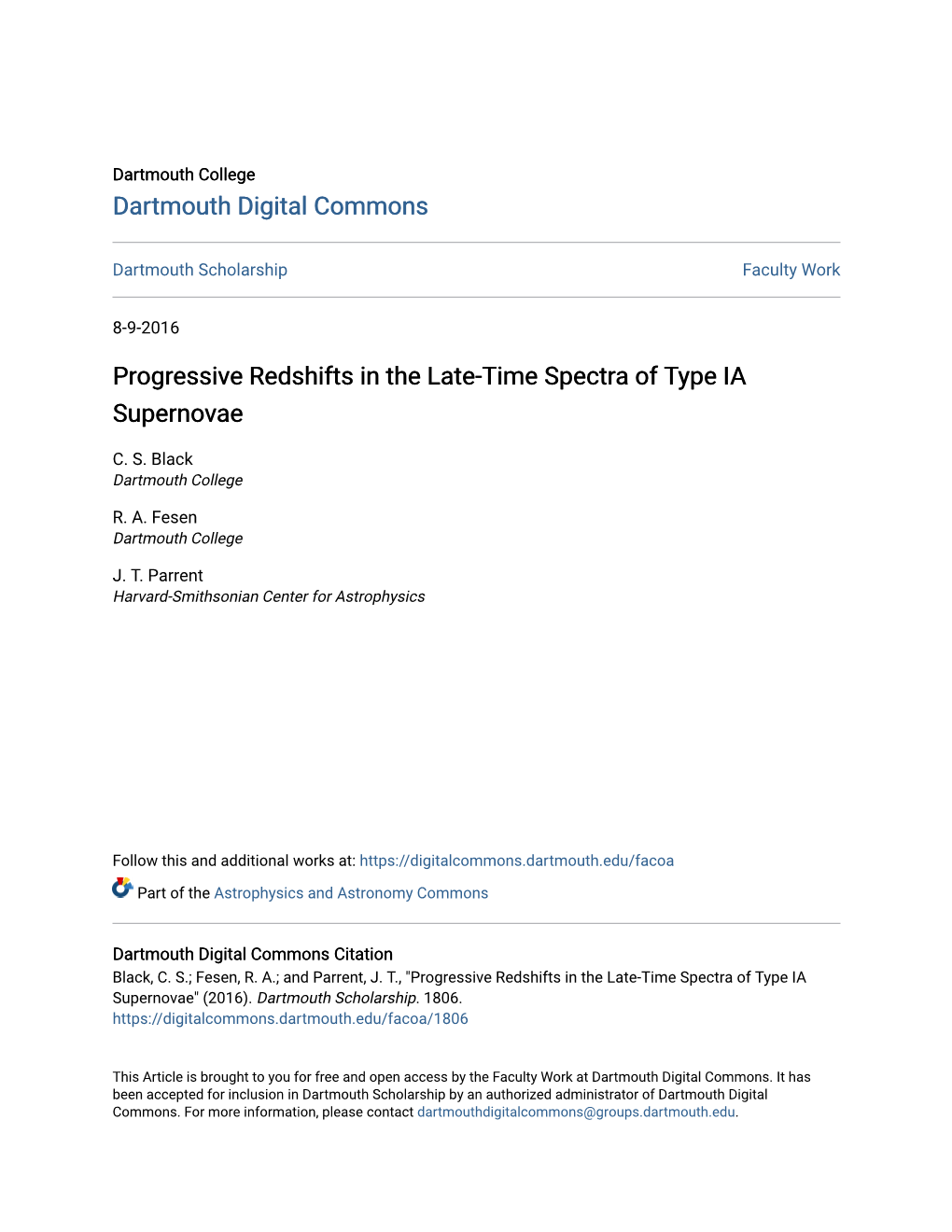 Progressive Redshifts in the Late-Time Spectra of Type IA Supernovae