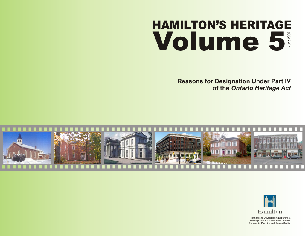 Hamilton's Heritage Volume 5