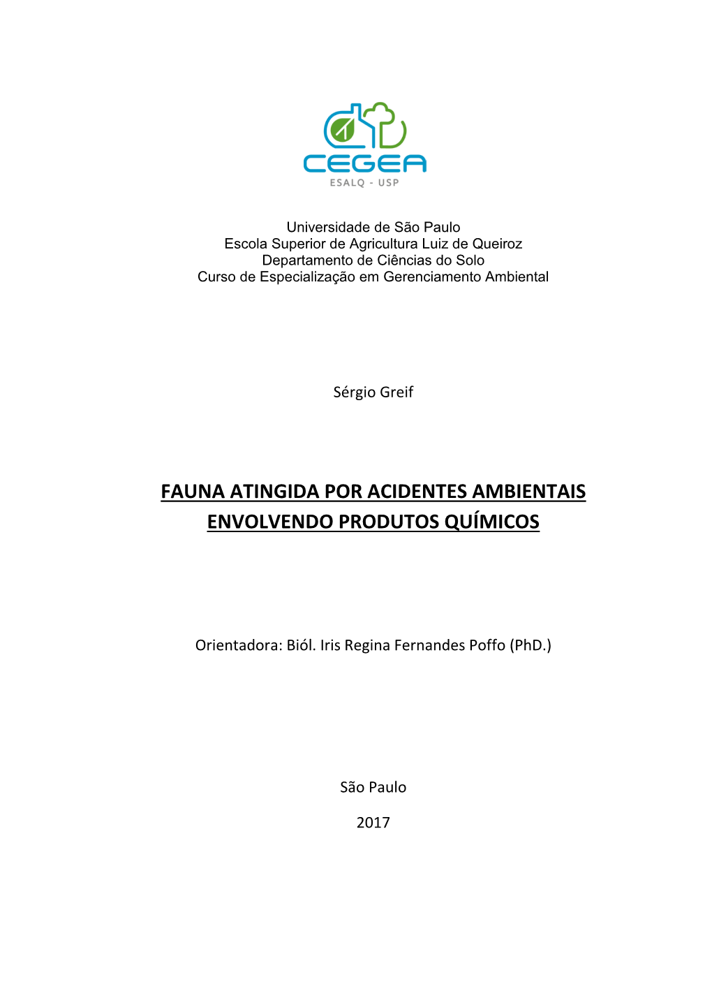 Fauna Atingida Por Acidentes Ambientais Envolvendo Produtos Químicos