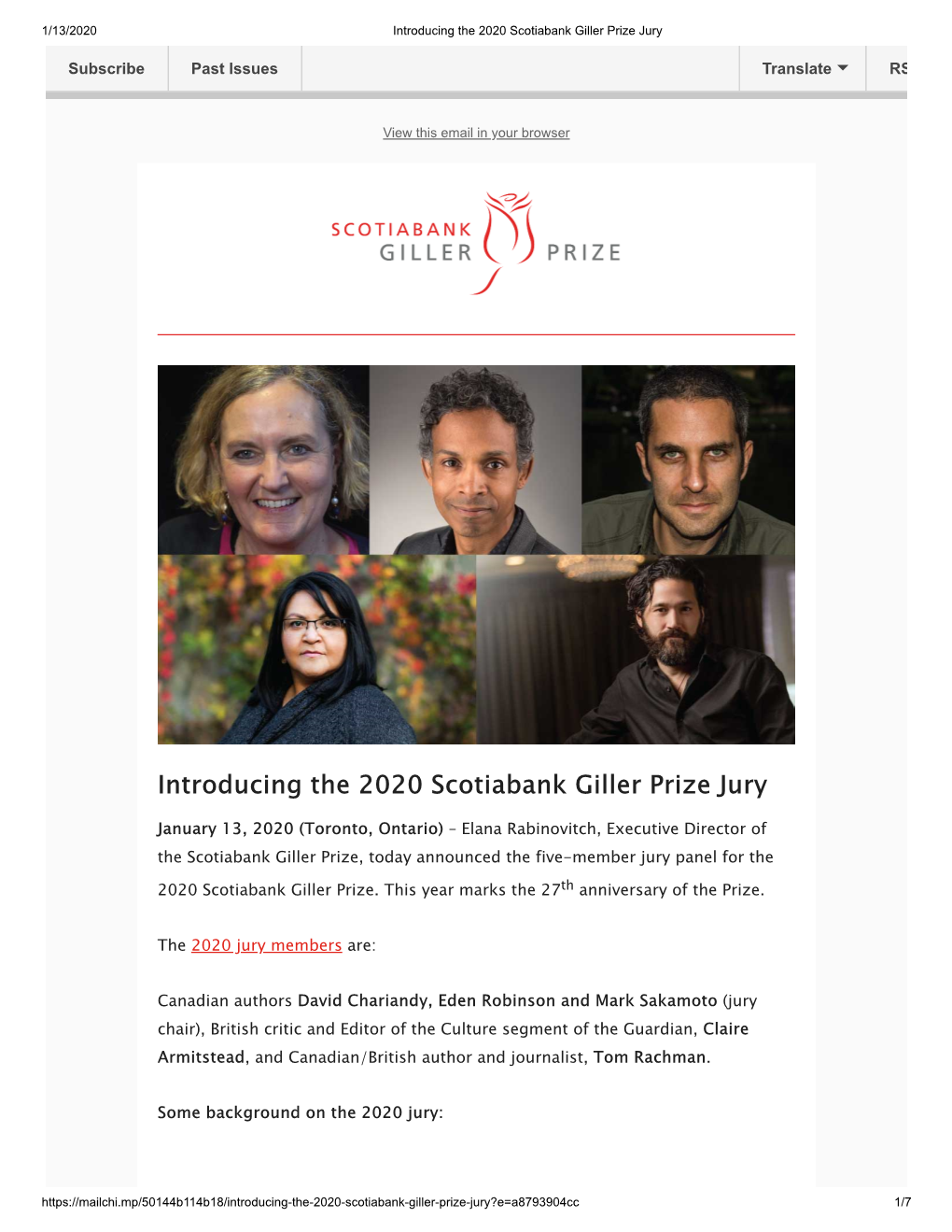 Introducing the 2020 Scotiabank Giller Prize Jury