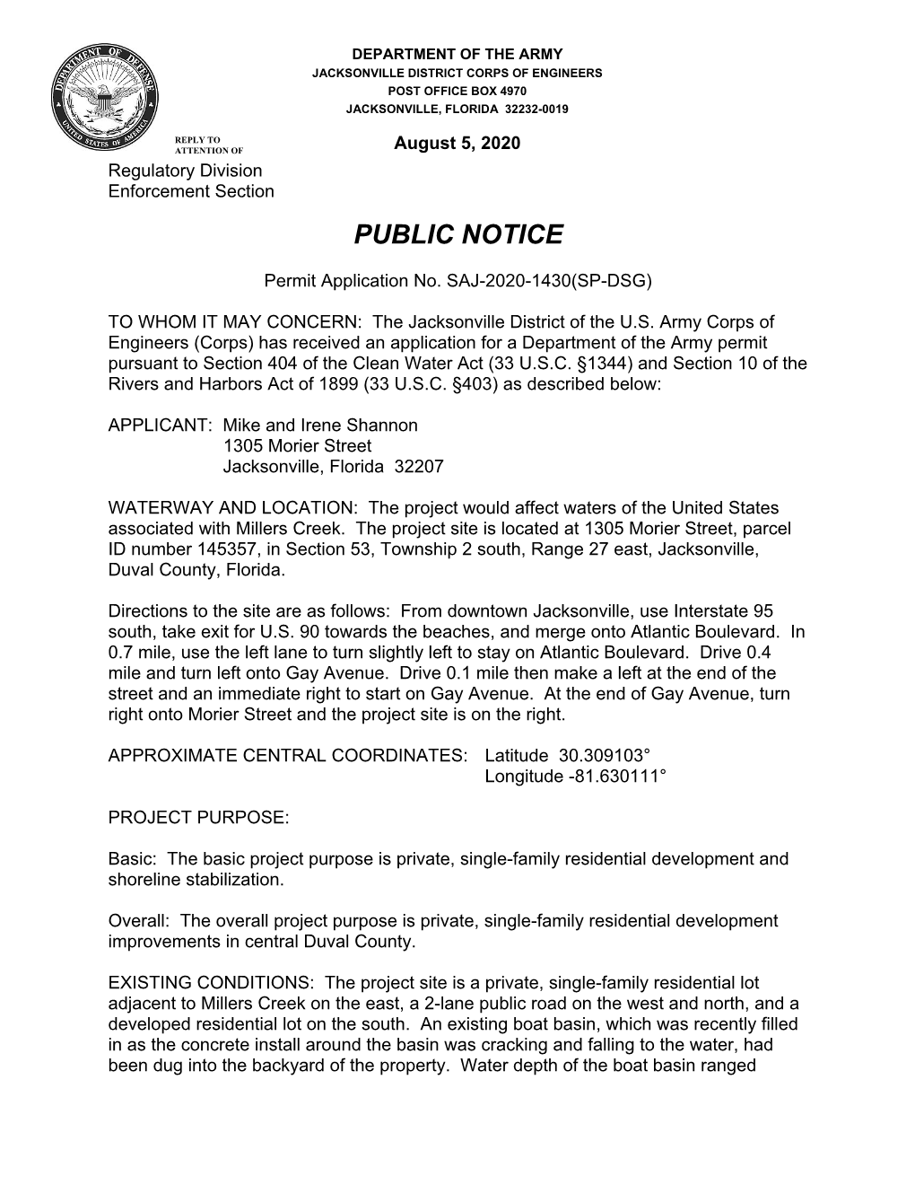 Public Notice and Attachments