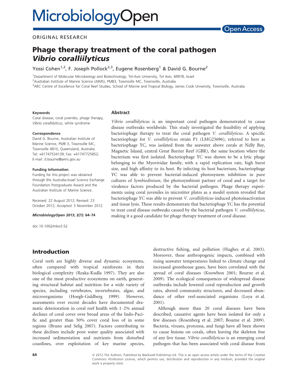 Phage Therapy Treatment of the Coral Pathogen Vibrio Coralliilyticus