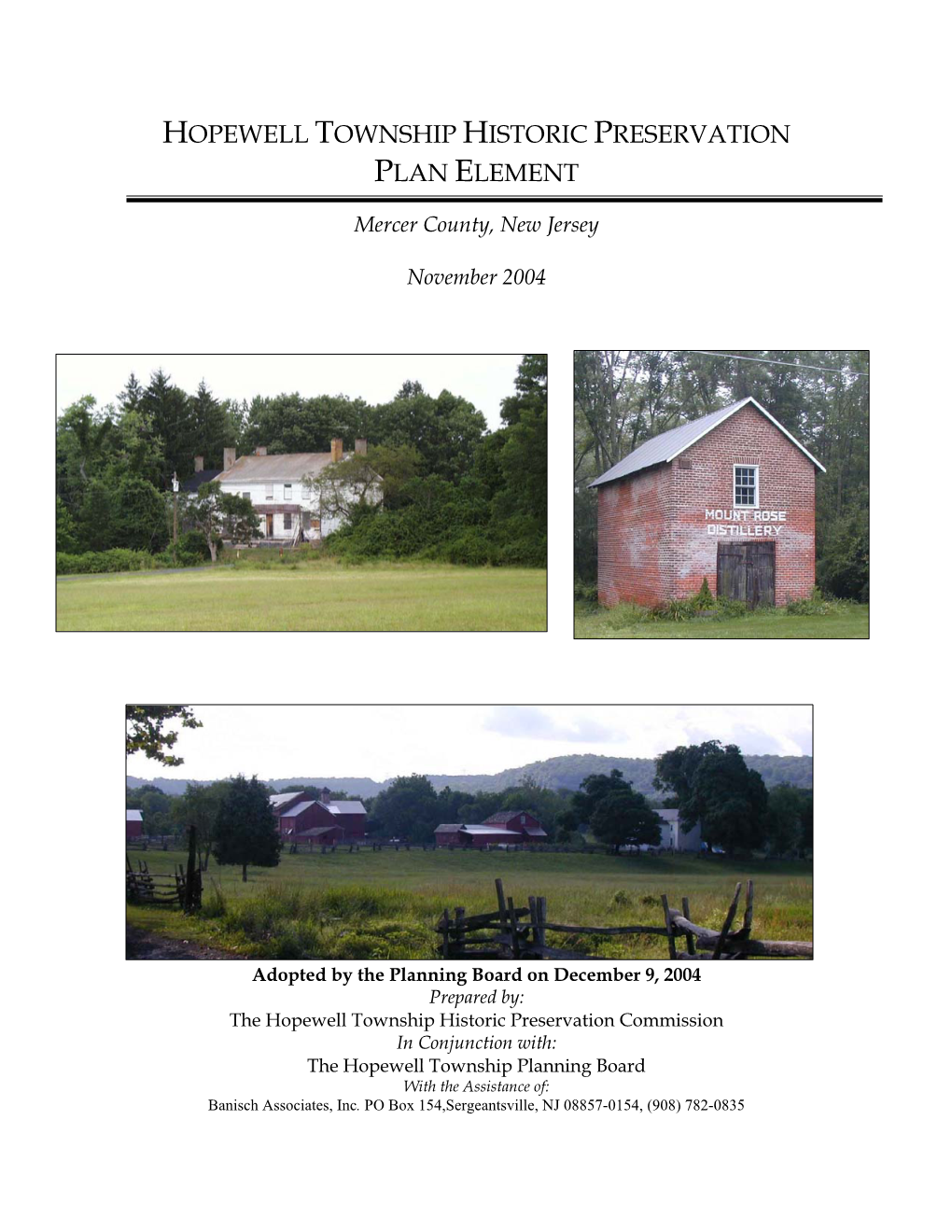 Hopewell Township Historic Preservation Plan Element