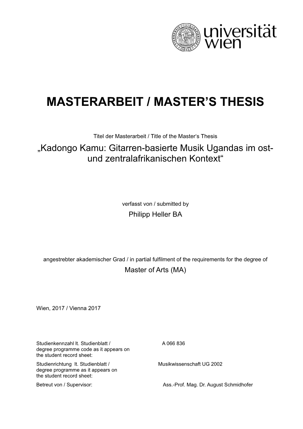 Masterarbeit / Master's Thesis