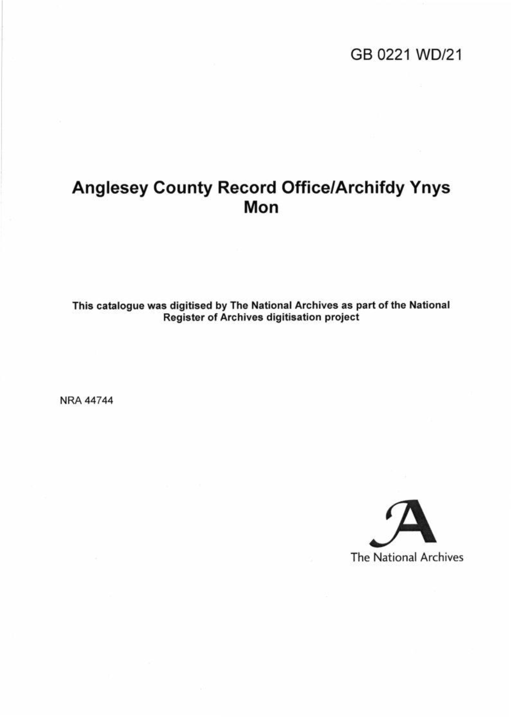 Anglesey County Record Office/Arch If Dy Ynys Mon