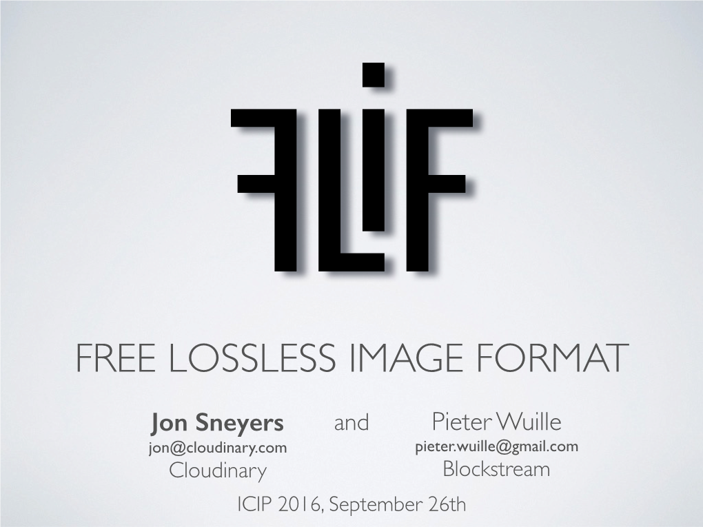 Free Lossless Image Format