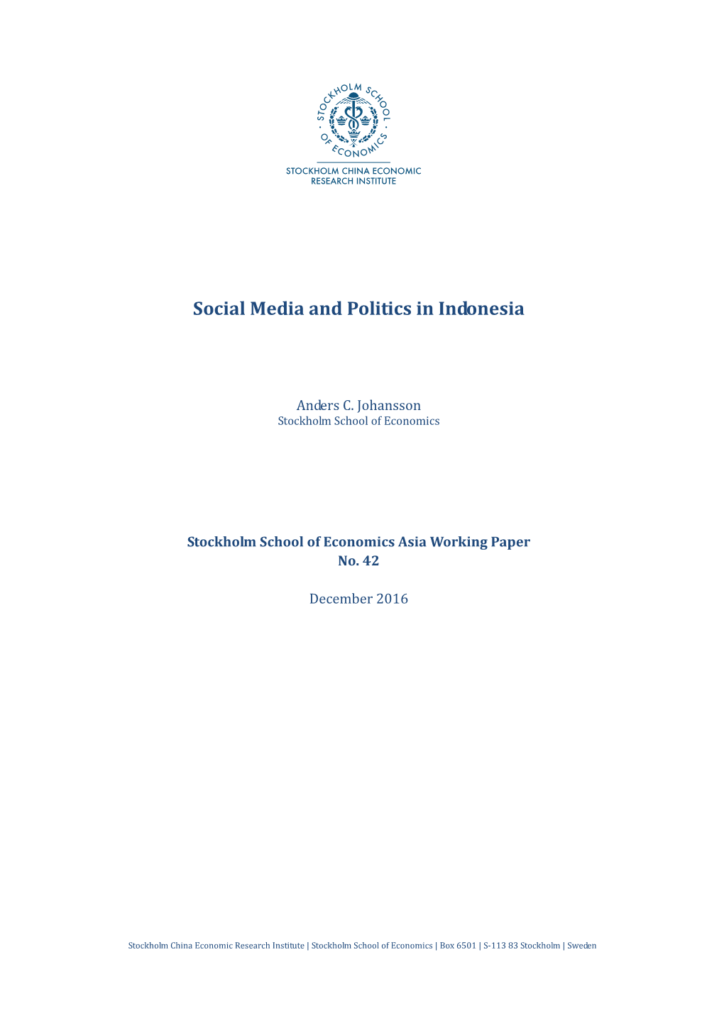Social Media and Politics in Indonesia