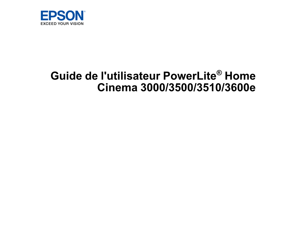 Powerlite Home Cinema 3000/3500/3510/3600E