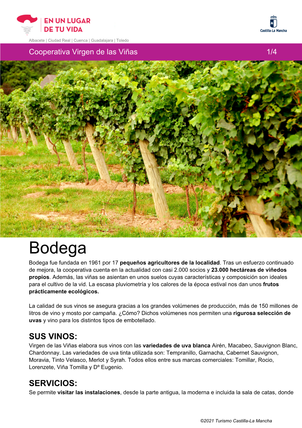 Bodega Bodega Fue Fundada En 1961 Por 17 Pequeños Agricultores De La Localidad