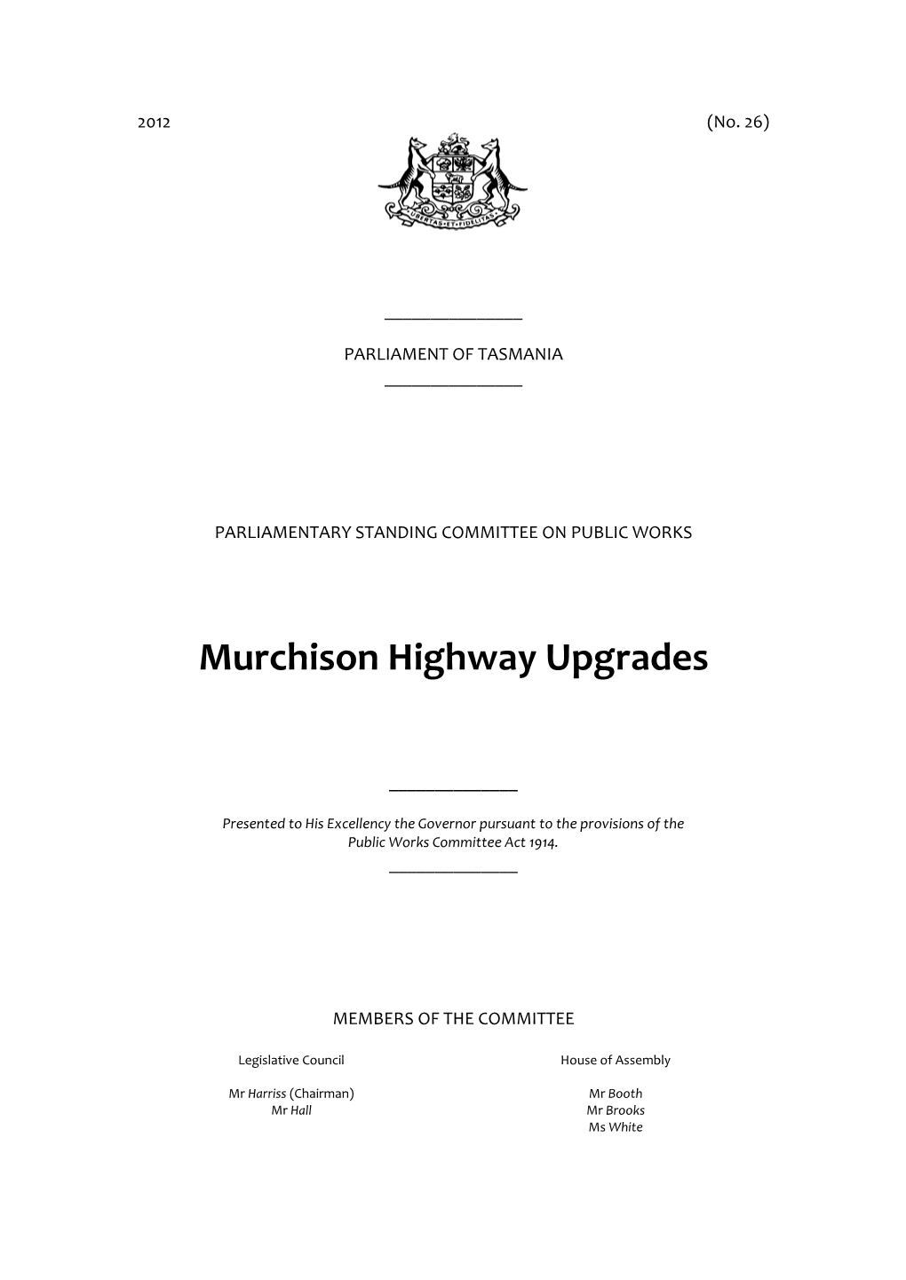 Murchison Highway Upgrades