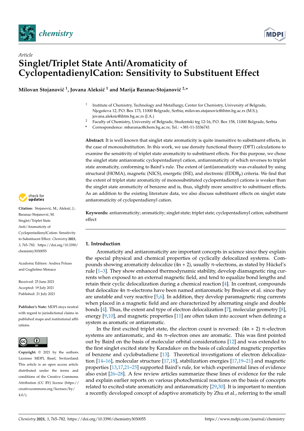 Singlet/Triplet State Anti/Aromaticity of Cyclopentadienylcation: Sensitivity to Substituent Effect