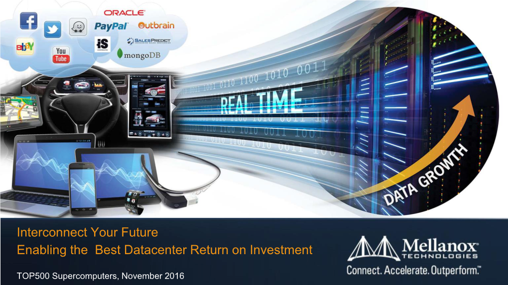 Interconnect Your Future Enabling the Best Datacenter Return on Investment