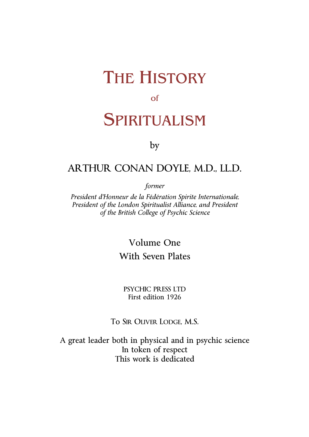 The History Spiritualism