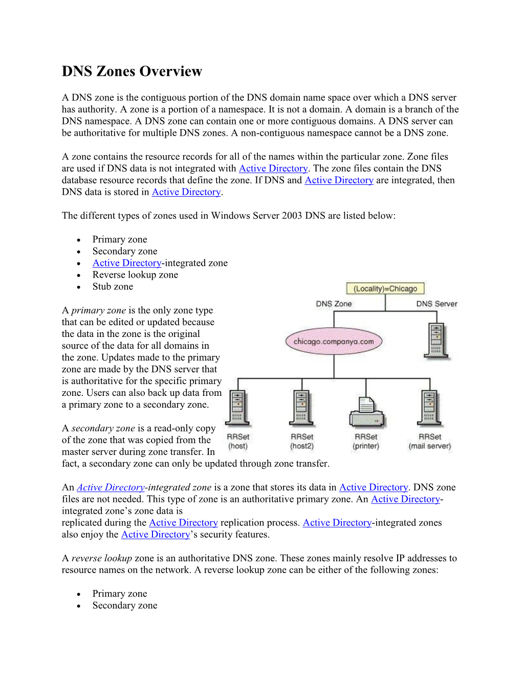 DNS Zones Overview