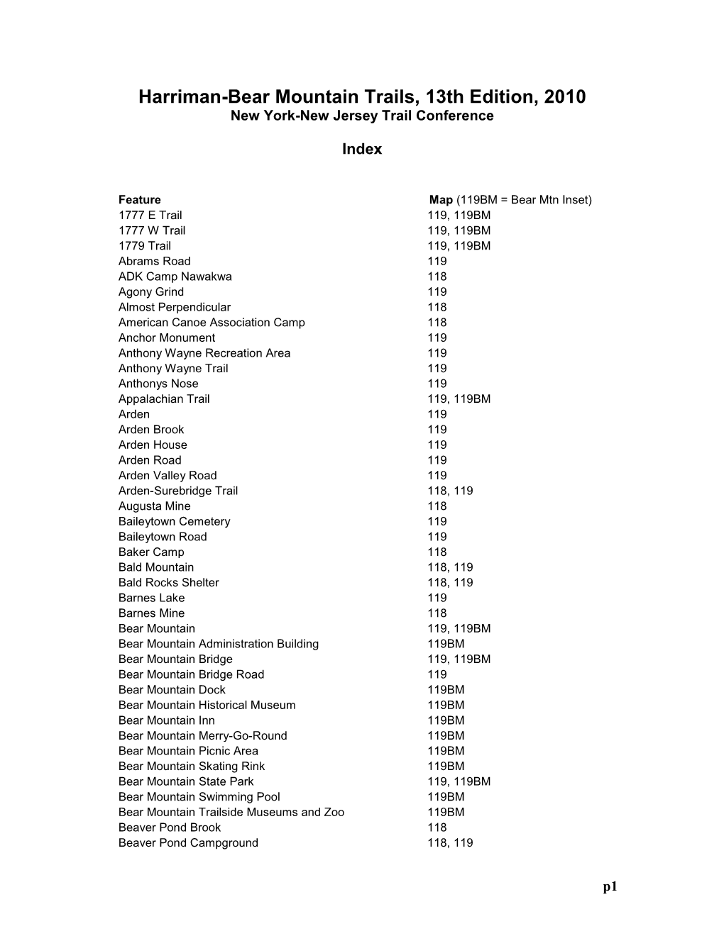 Catskill Trails, 9Th Edition, 2010