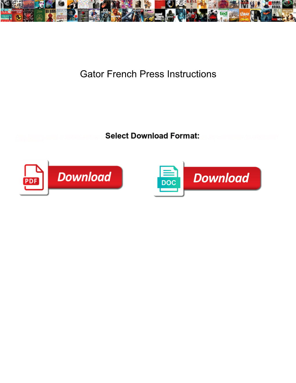 Gator French Press Instructions