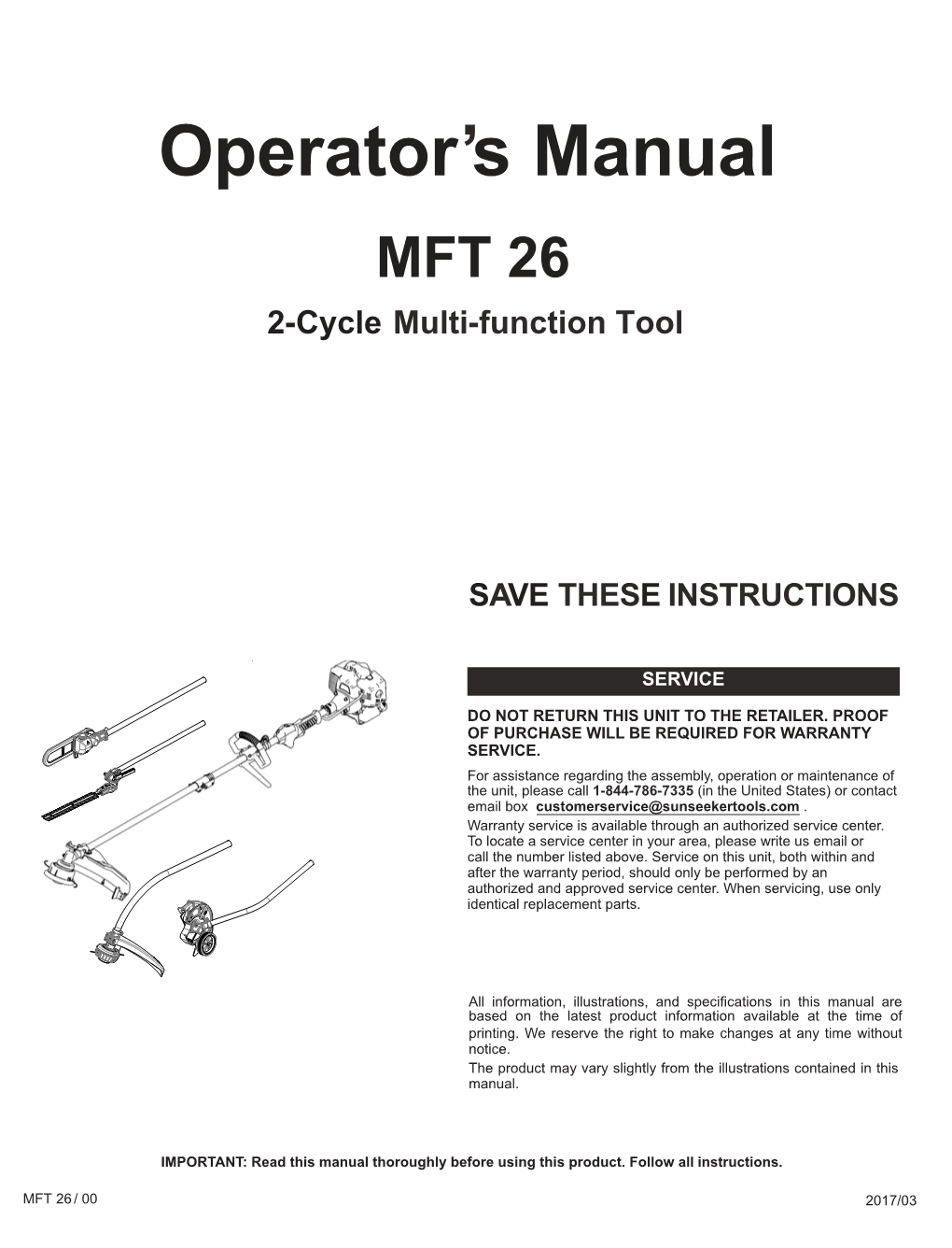 Operator's Manual Describes Safety and International Symbols and Pictographs That May Appear on This Product