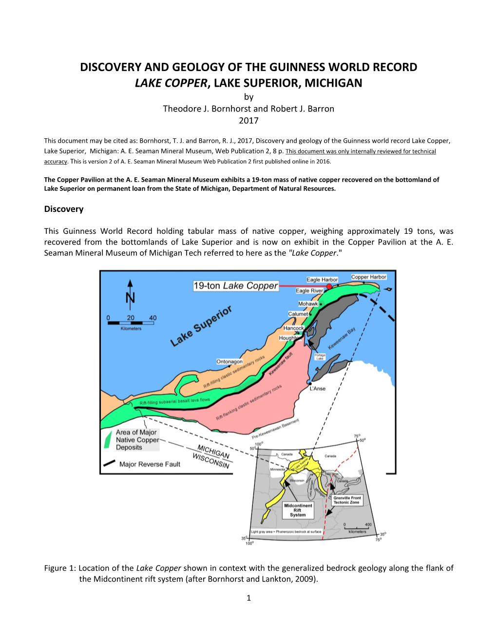 Discovery & Geology of the Guinness World Record Lake Copper, Lake