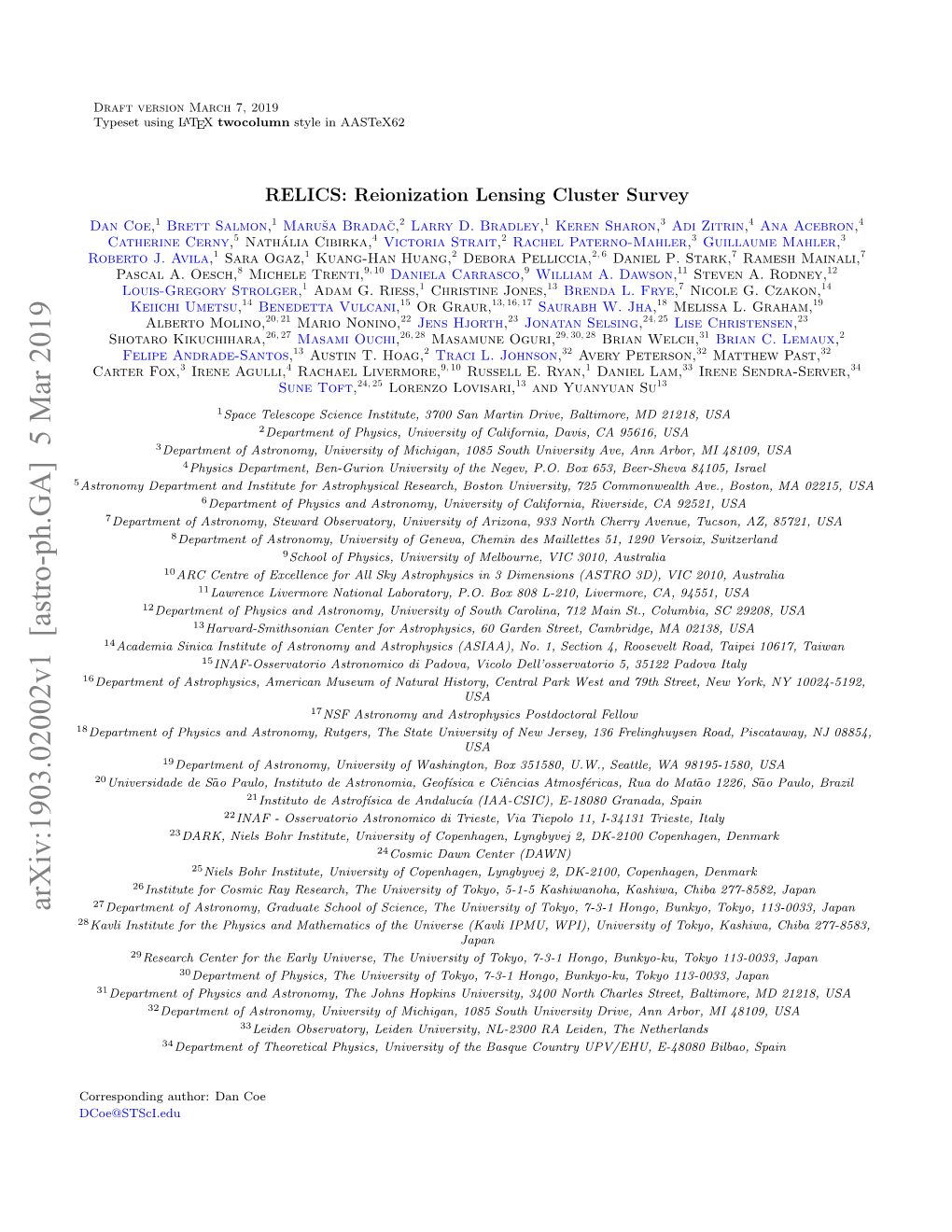 Arxiv:1903.02002V1 [Astro-Ph.GA] 5 Mar 2019