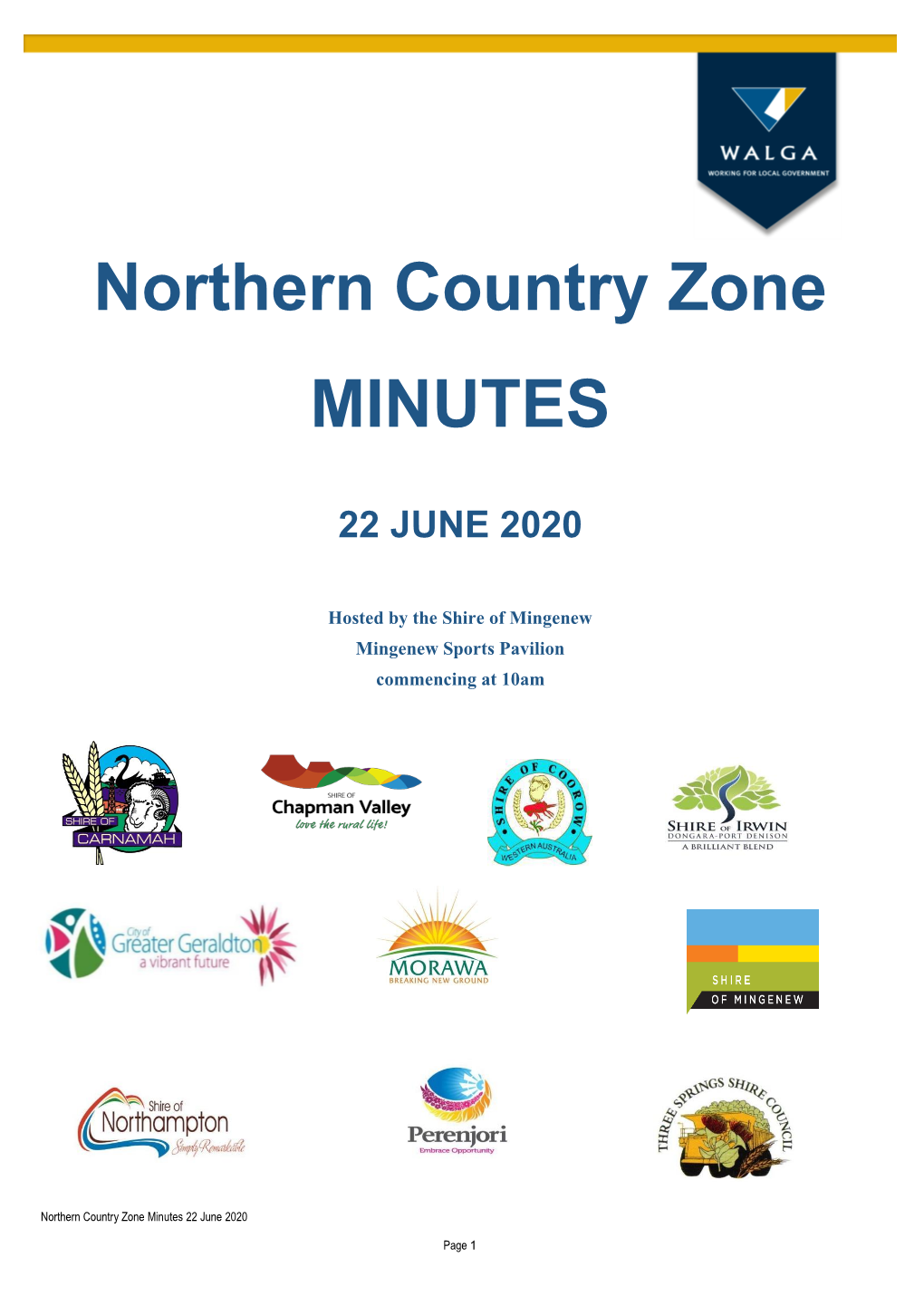 Northern Country Zone Minutes 22 June 2020