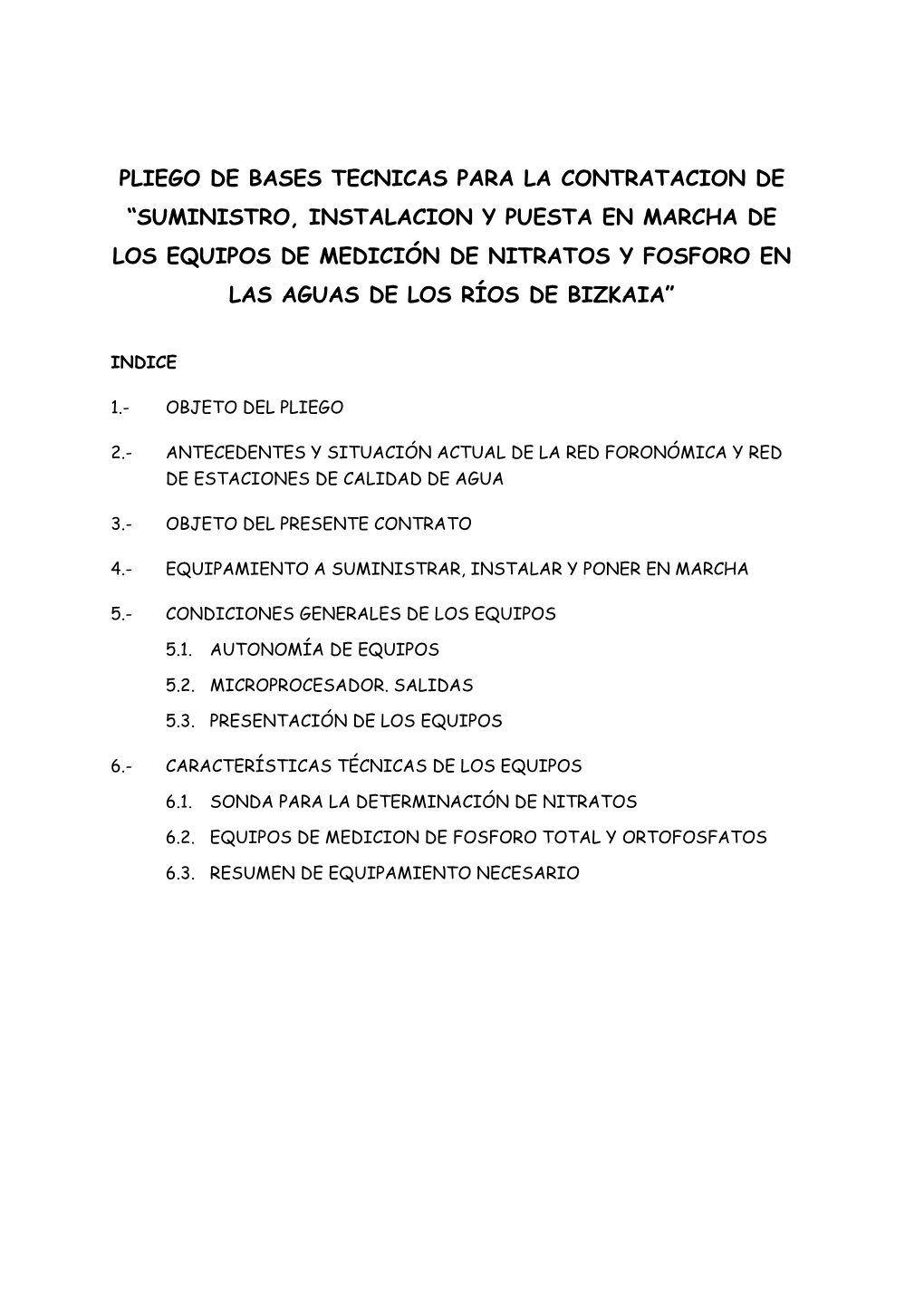 Pliego De Bases Tecnicas Para La Contratacion De