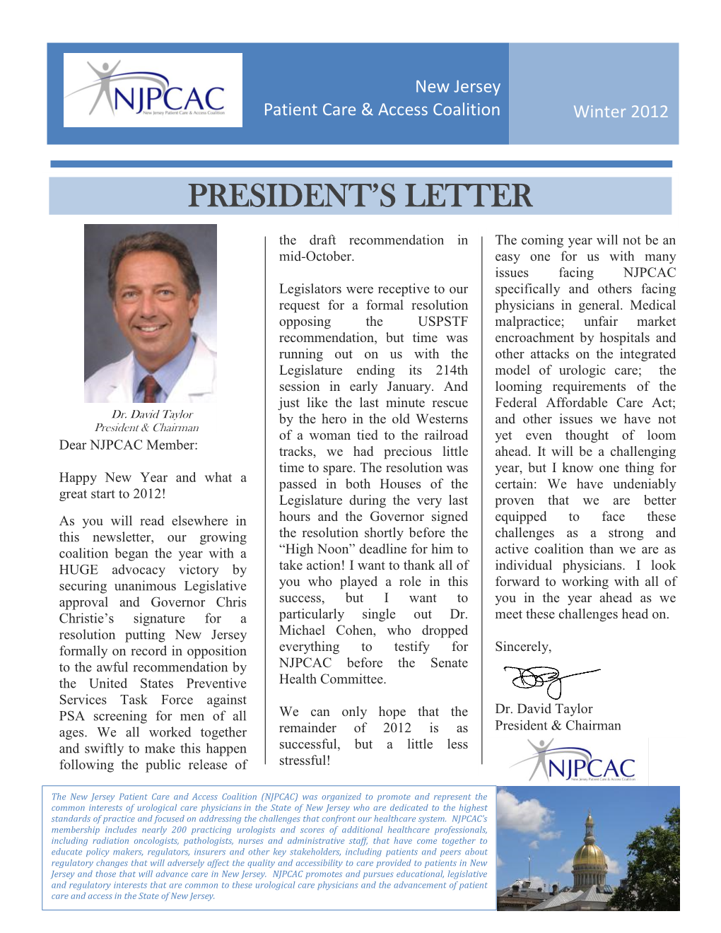 NJPCAC Winter 2012 Newsletter