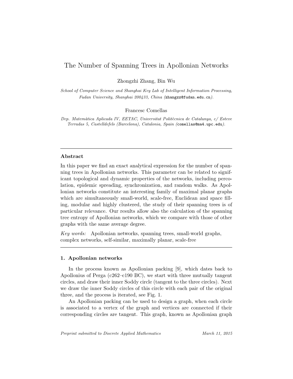 The Number of Spanning Trees in Apollonian Networks