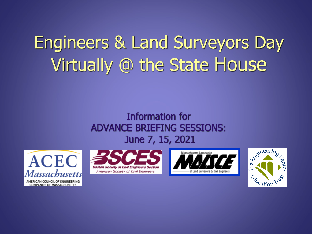 Engineers & Land Surveyors Day Virtually @ the State House