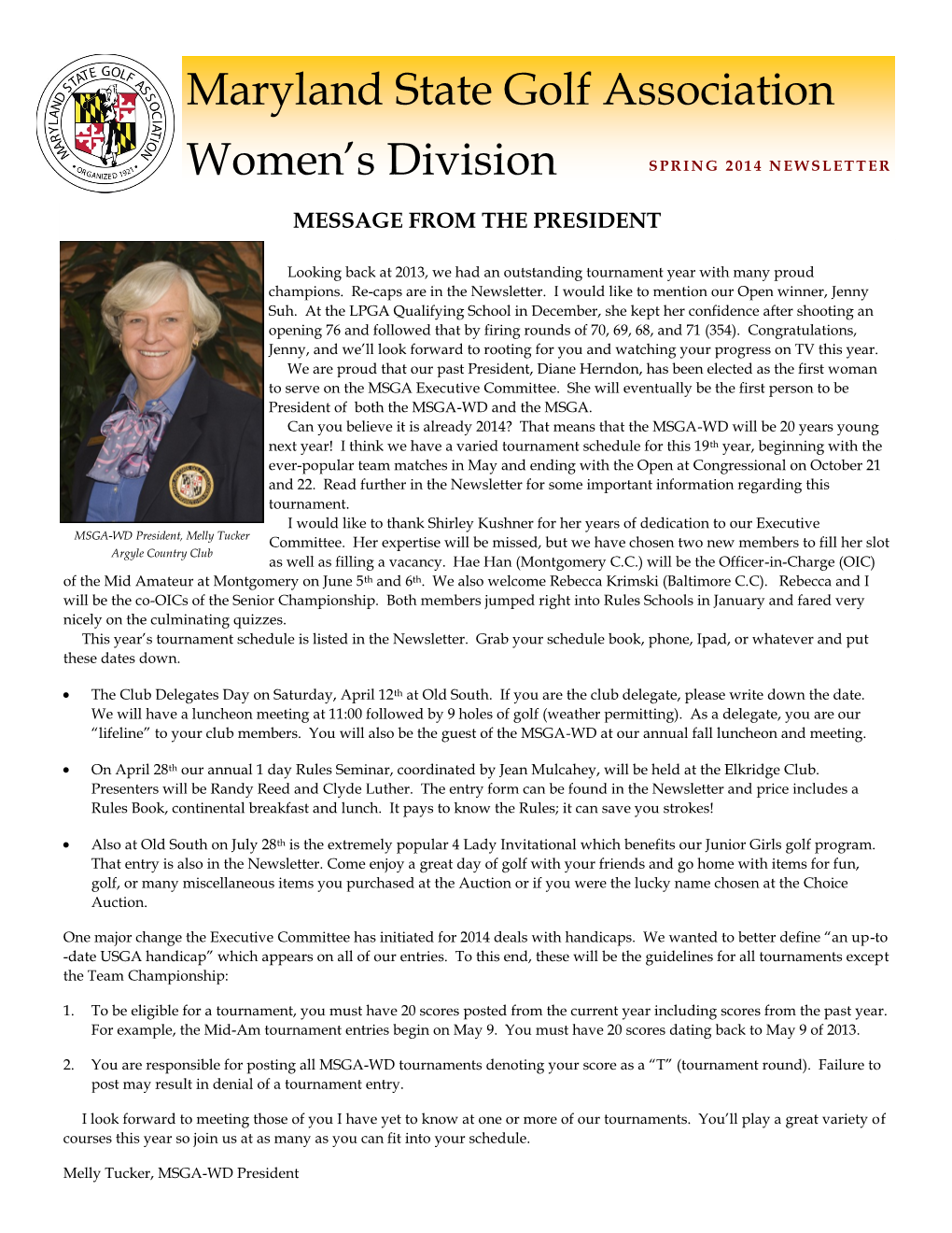 Maryland State Golf Association Women's Division