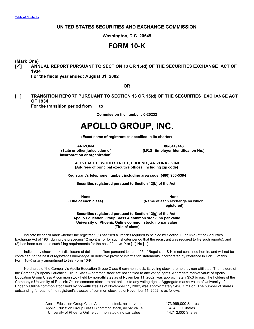 Apollo Group, Inc