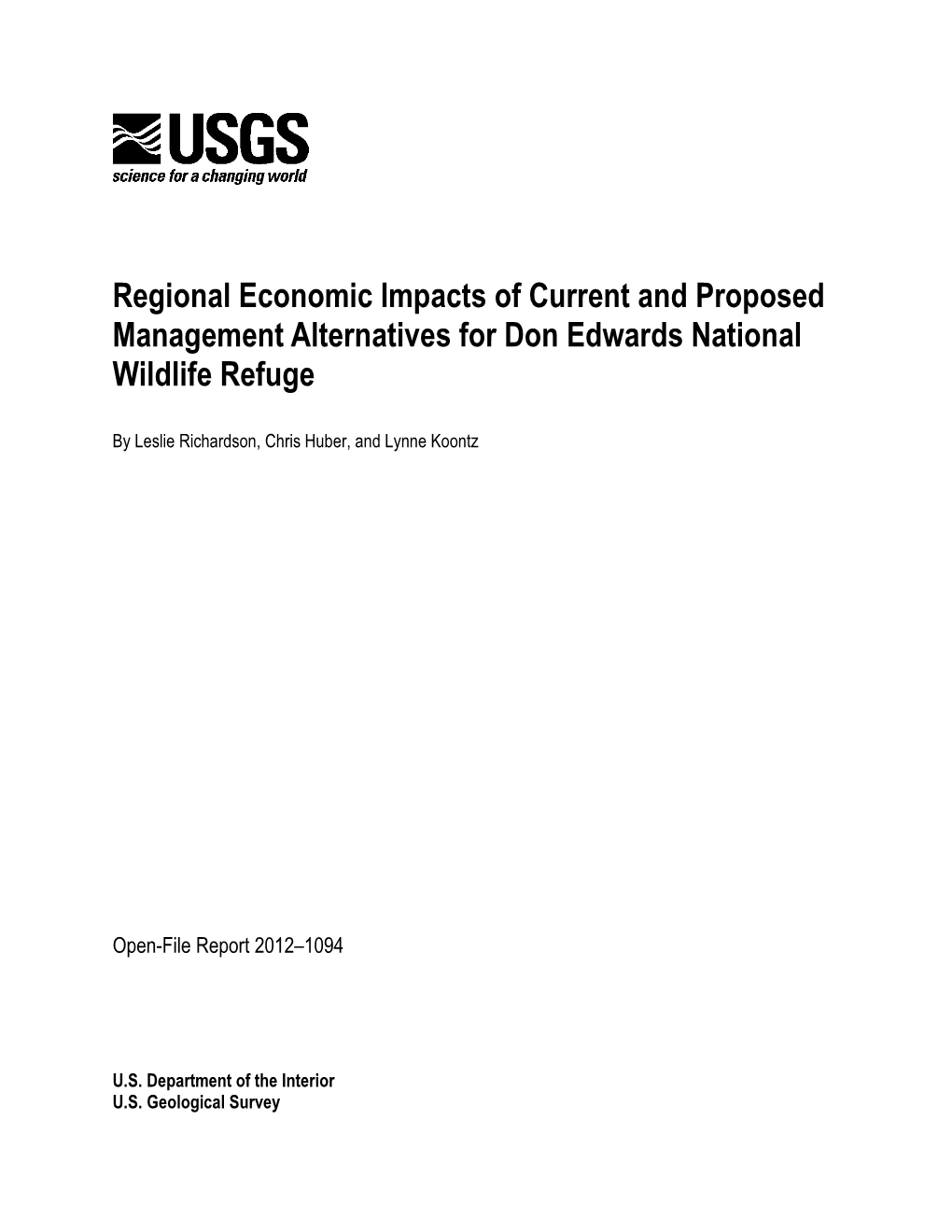 Regional Economic Impacts of Current and Proposed Management Alternatives for Don Edwards National Wildlife Refuge