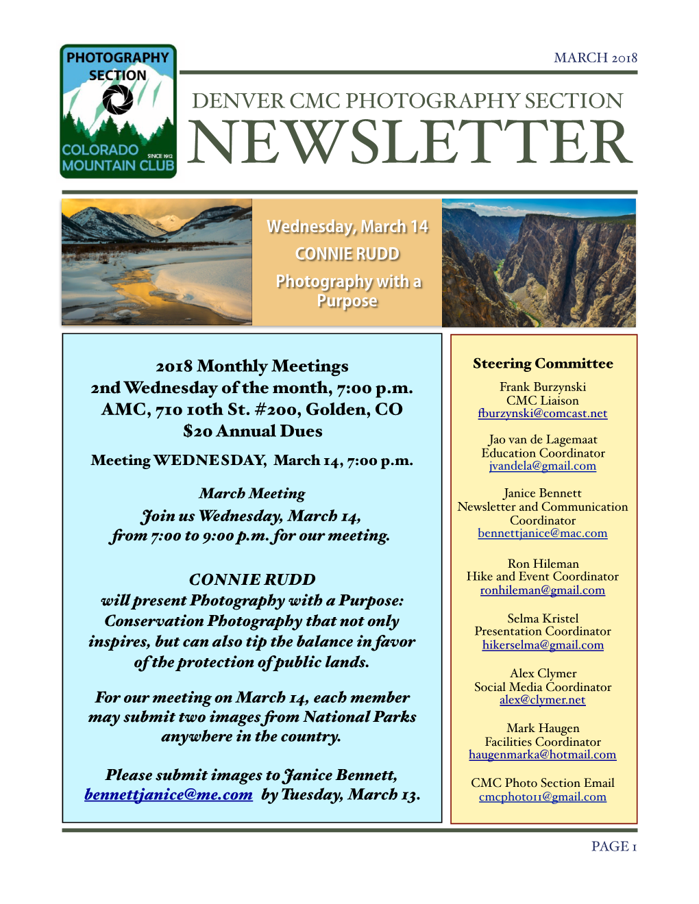 Denver Cmc Photography Section Newsletter