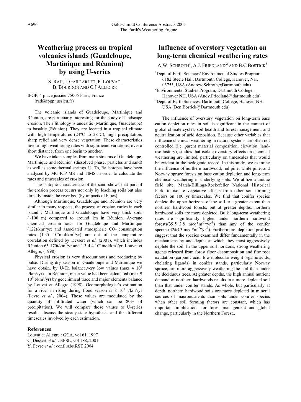 Weathering Process on Tropical Volcanics Islands (Guadeloupe