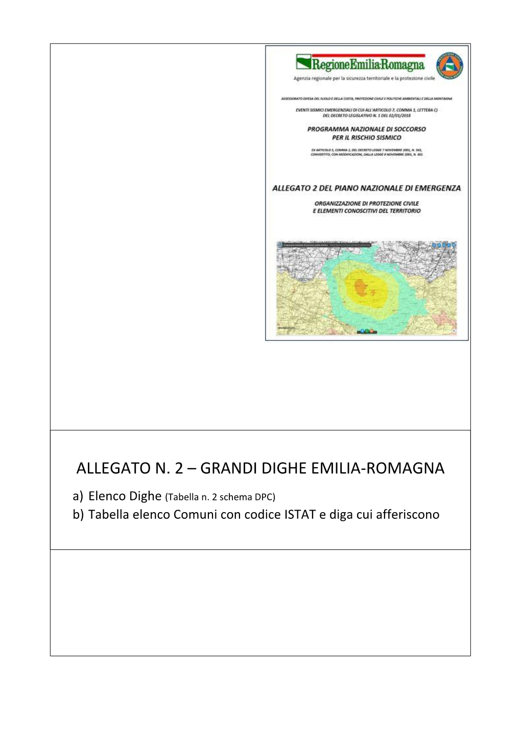 GRANDI DIGHE EMILIA-ROMAGNA A) Elenco Dighe (Tabella N