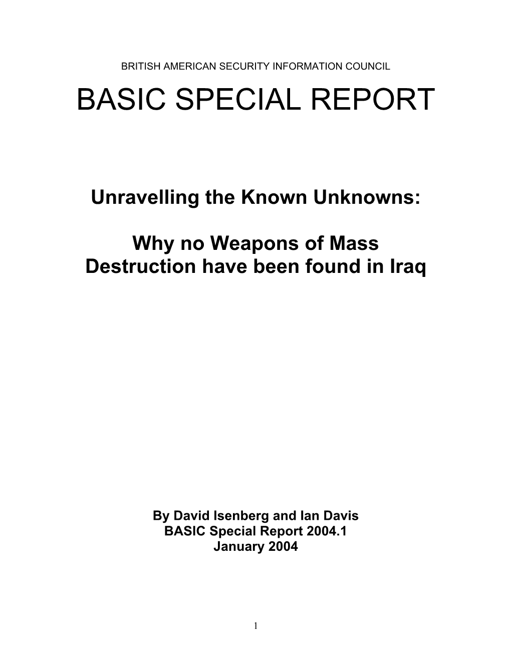 Iraq's WMD Capability